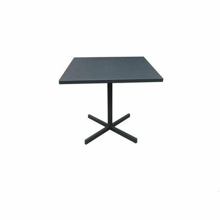 HOMEROOTS Gray Steel Dining Table 32 x 32 x 29 in. 372206